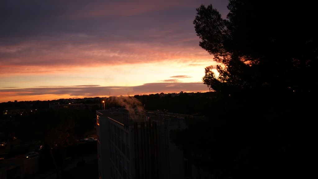 Couché de soleil sur Montpellier