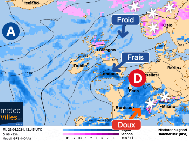 Carte de prévisions d'europe du Mercredi 28 avril 2021