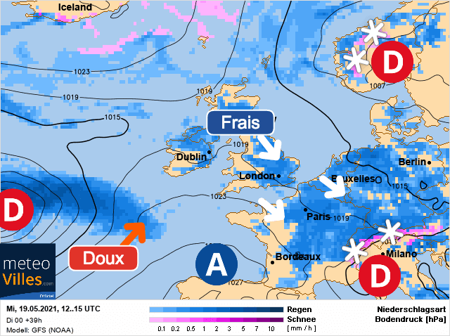 Carte de prévisions d'europe du Mercredi 19 mai 2021