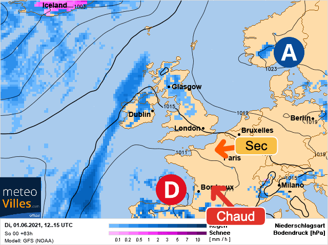 Carte de prévisions d'europe du Mardi 1 juin 2021