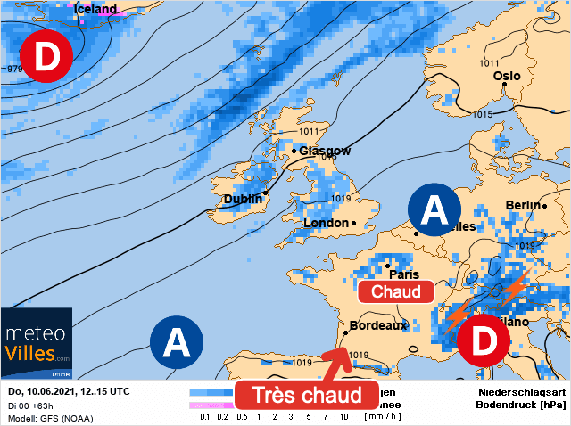 Carte de prévisions d'europe du Jeudi 10 juin 2021