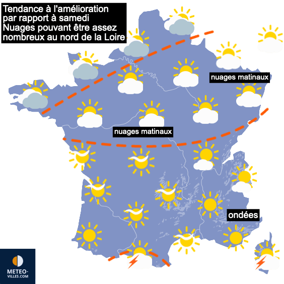 Orages au Sud, plus stable au Nord