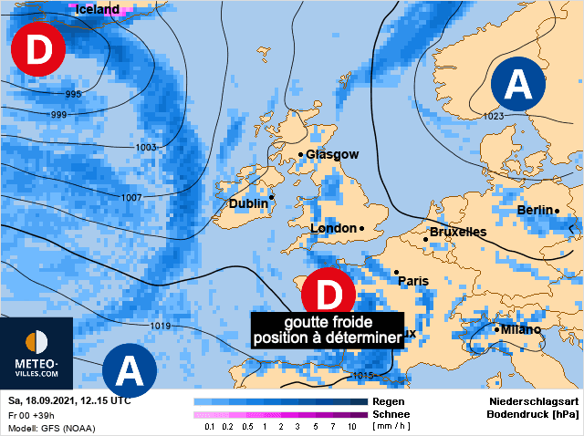 Carte de prévisions d'europe du Samedi 18 septembre 2021