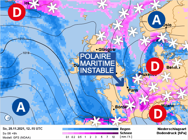 Carte de prévisions d'europe du Dimanche 28 novembre 2021