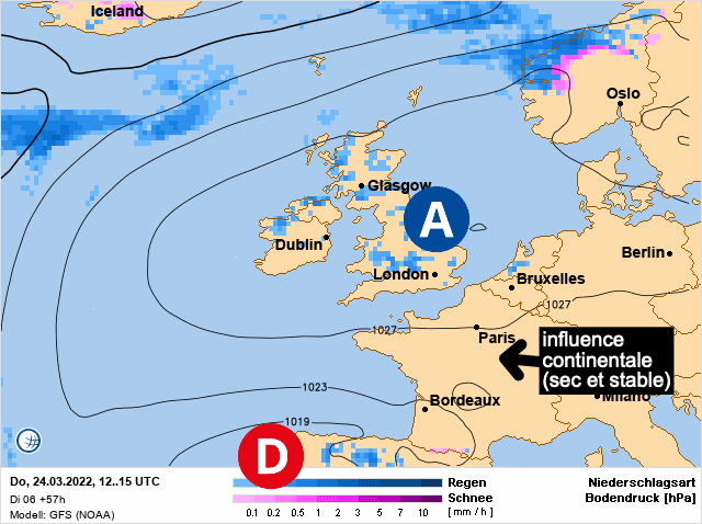 Carte de prévisions d'europe du Jeudi 24 mars 2022