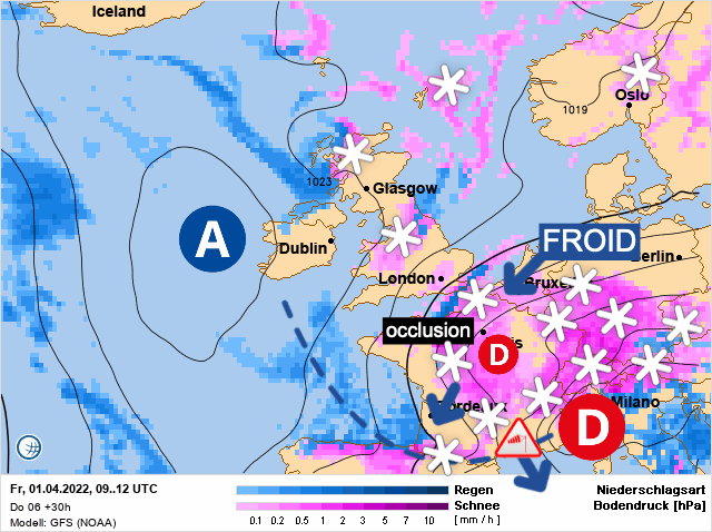 Carte de prévisions d'europe du Vendredi 1 avril 2022