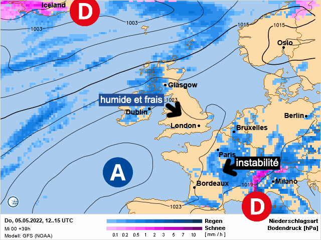 Carte de prévisions d'europe du Jeudi 5 mai 2022
