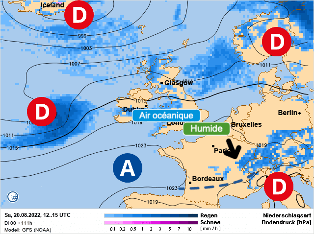 Carte de prévisions d'europe du Samedi 20 août 2022