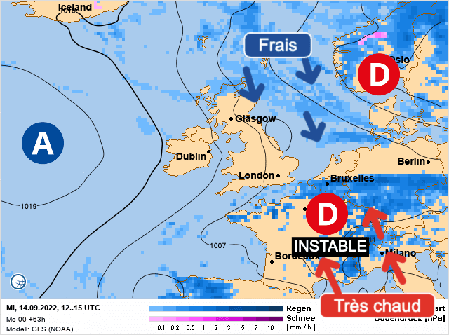 Carte de prévisions d'europe du Mercredi 14 septembre 2022