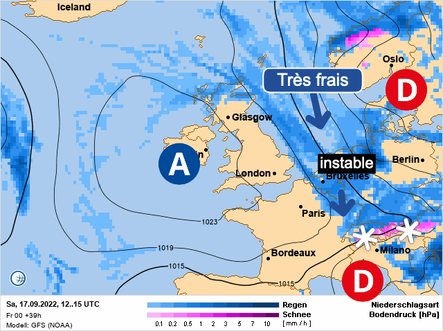 Carte de prévisions d'europe du Samedi 17 septembre 2022