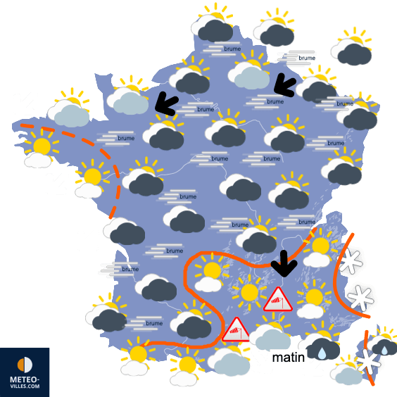 Risque de neige pour jeudi