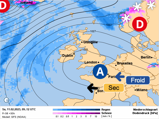 Carte de prévisions d'europe du Samedi 11 février 2023