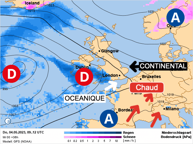 Carte de prévisions d'europe du Jeudi 4 mai 2023