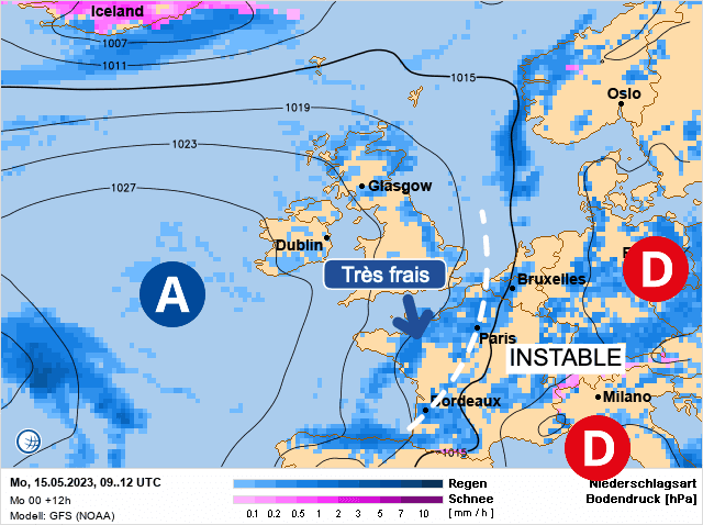 Carte de prévisions d'europe du Lundi 15 mai 2023