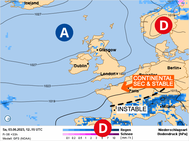 Carte de prévisions d'europe du Samedi 3 juin 2023