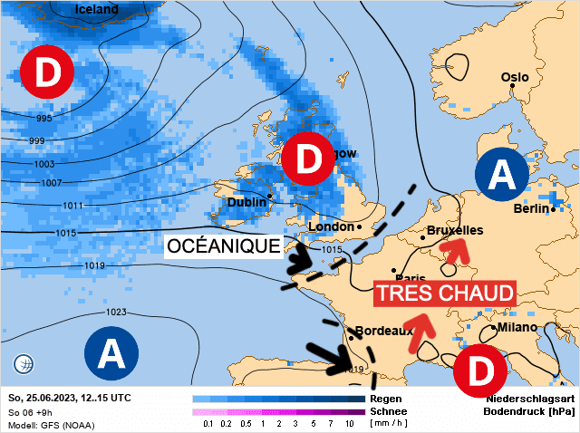 Carte de prévisions d'europe du Dimanche 25 juin 2023