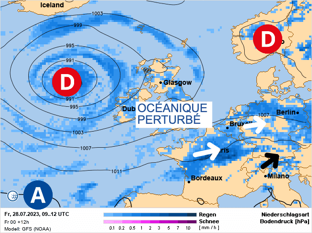 Carte de prévisions d'europe du Vendredi 28 juillet 2023