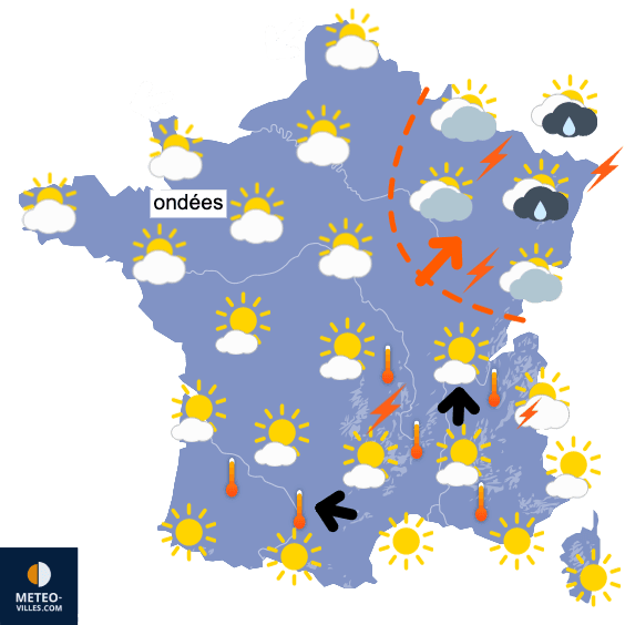 Vague de chaleur majeure sur la moitié Sud - moins au nord