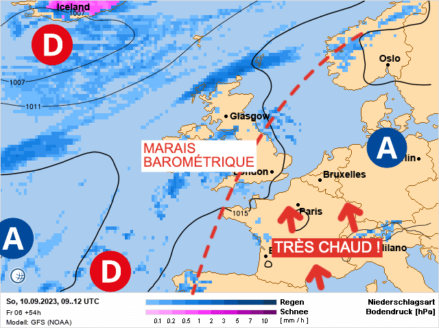 Carte de prévisions d'europe du Dimanche 10 septembre 2023