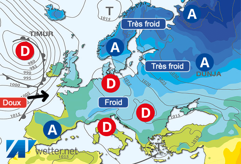 Carte de prévisions d'europe du Mercredi 6 décembre 2023