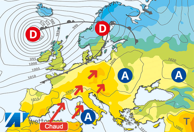 Carte de prévisions d'europe du Dimanche 7 avril 2024