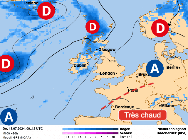 Carte de prévisions d'europe du Jeudi 18 juillet 2024
