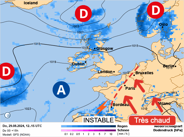 Carte de prévisions d'europe du Jeudi 29 août 2024