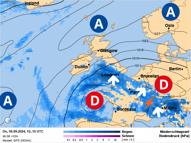 Carte de prévisions d'europe du Jeudi 5 septembre 2024