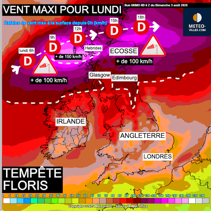 Floris : une tempête exceptionnelle en plein été sur l'Ecosse !