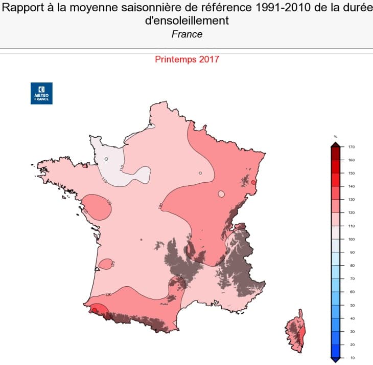 Image d'illustration pour Printemps 2017 : 3ème plus doux des mesures en France